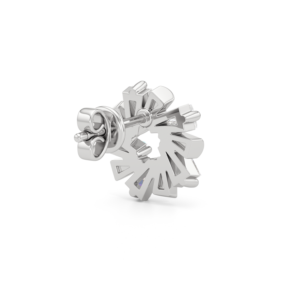 The Eloise Studs with 14KT White Gold / Lab / 1 Cut Diamond in 14KT White Gold / Lab / 1 view 5
