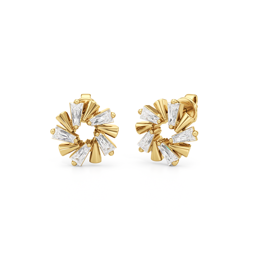 The Eloise Studs with 14KT Yellow Gold / Lab / 1 Cut Diamond in 14KT Yellow Gold / Lab / 1 view 1
