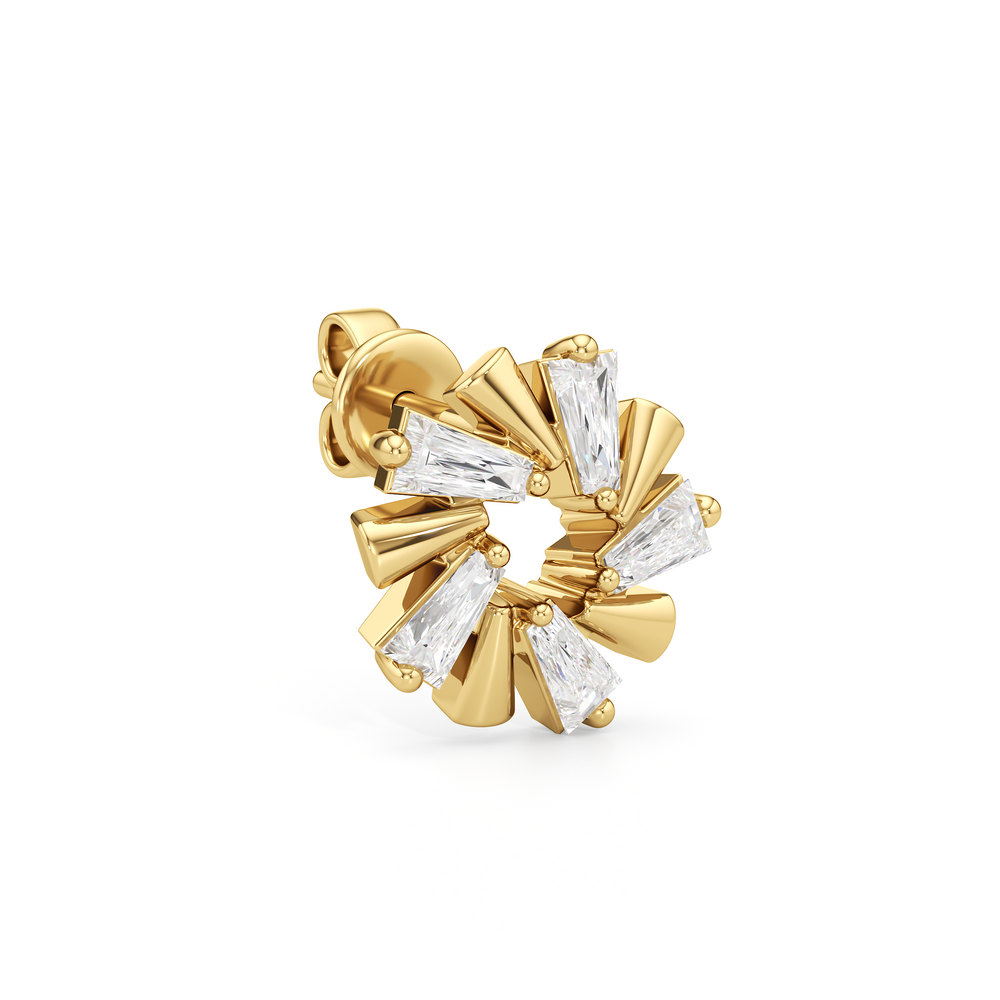 The Eloise Studs with 14KT Yellow Gold / Lab / 1 Cut Diamond in 14KT Yellow Gold / Lab / 1 view 4
