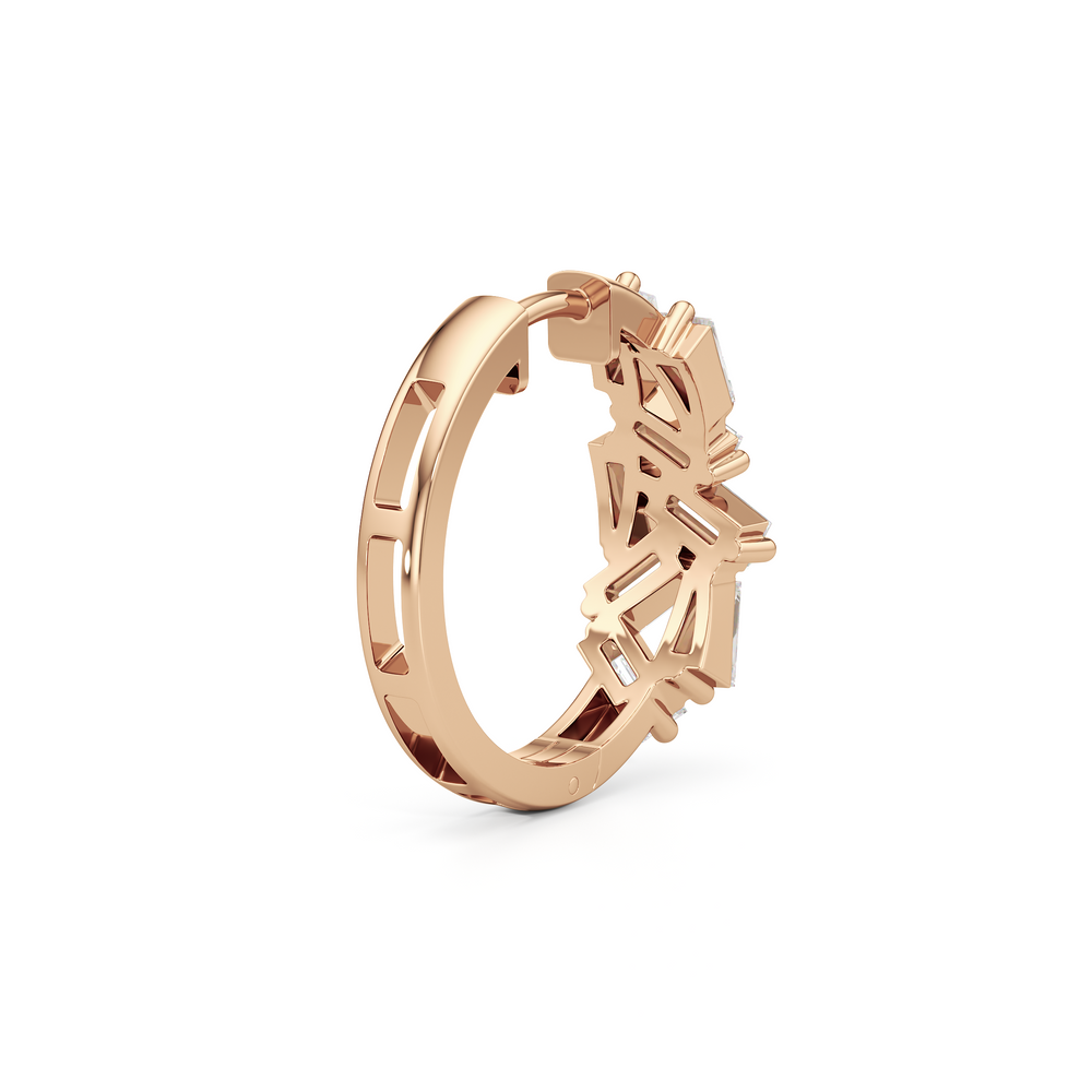 The Lucia Hoops with 14KT Rose Gold / Lab / 1 1/2 Cut Diamond in 14KT Rose Gold / Lab / 1 1/2 view 5
