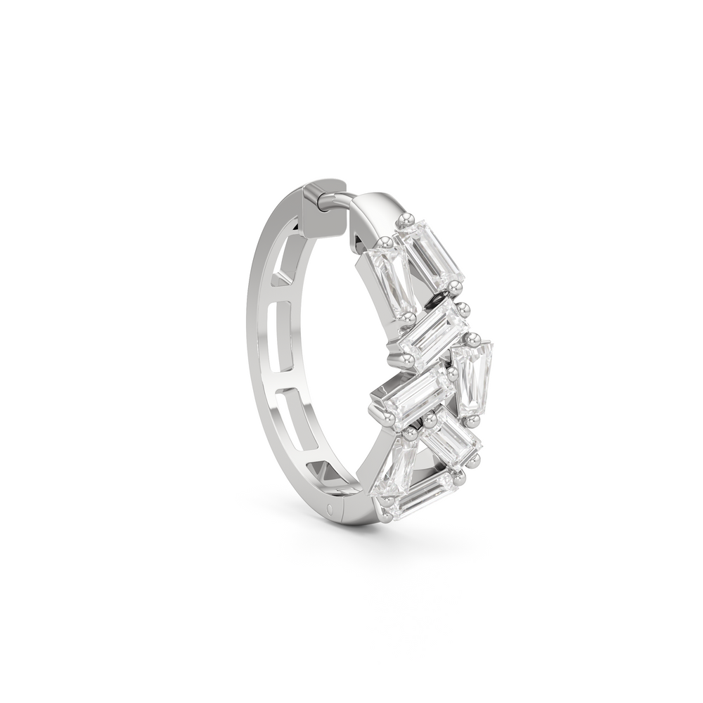 The Lucia Hoops with 14KT White Gold / Lab / 1 1/2 Cut Diamond in 14KT White Gold / Lab / 1 1/2 view 4
