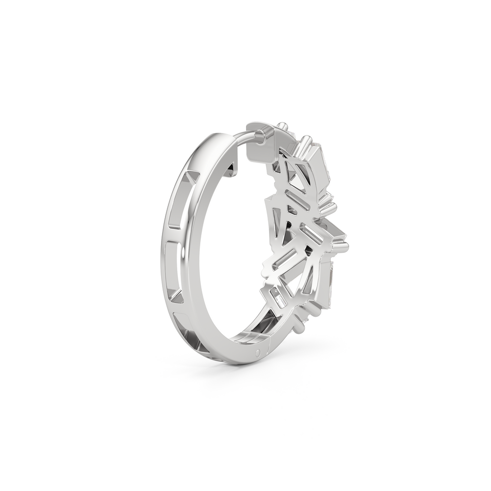 The Lucia Hoops with 14KT White Gold / Lab / 1 1/2 Cut Diamond in 14KT White Gold / Lab / 1 1/2 view 5
