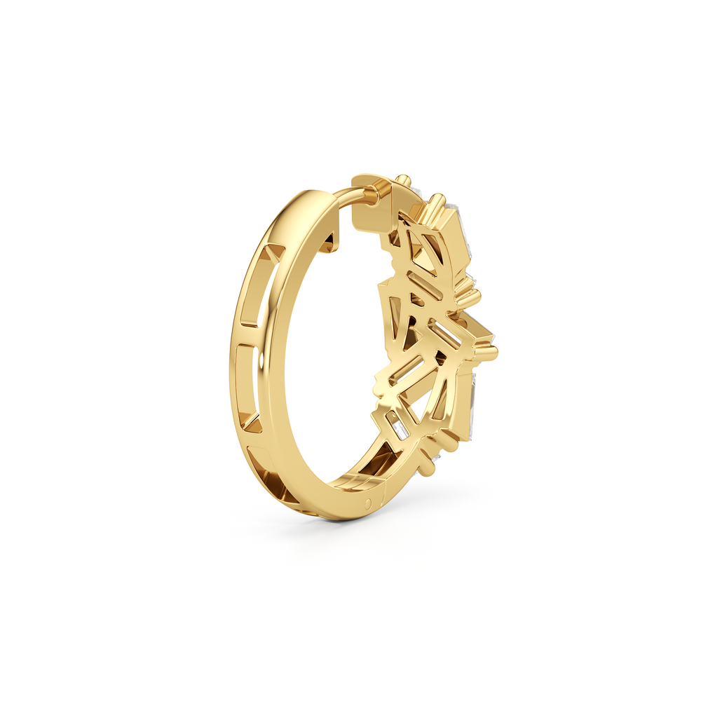 The Lucia Hoops with 14KT Yellow Gold / Lab / 1 1/2 Cut Diamond in 14KT Yellow Gold / Lab / 1 1/2 view 5
