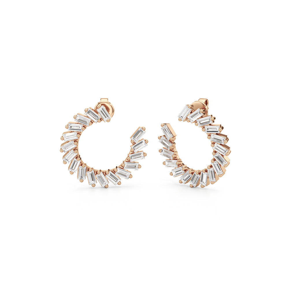 The June Hoops with 14KT Rose Gold / Lab / 2 Cut Diamond in 14KT Rose Gold / Lab / 2 view 1
