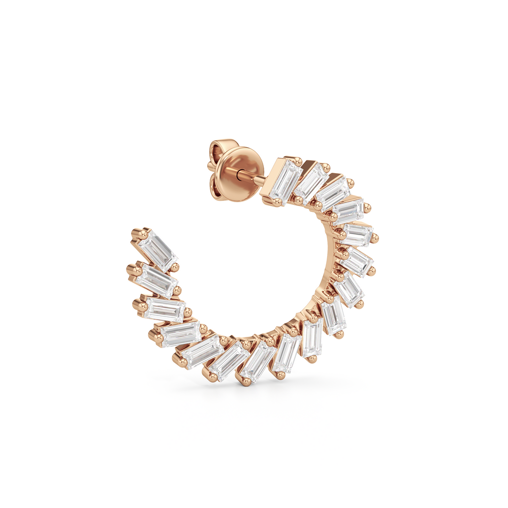 The June Hoops with 14KT Rose Gold / Lab / 2 Cut Diamond in 14KT Rose Gold / Lab / 2 view 4
