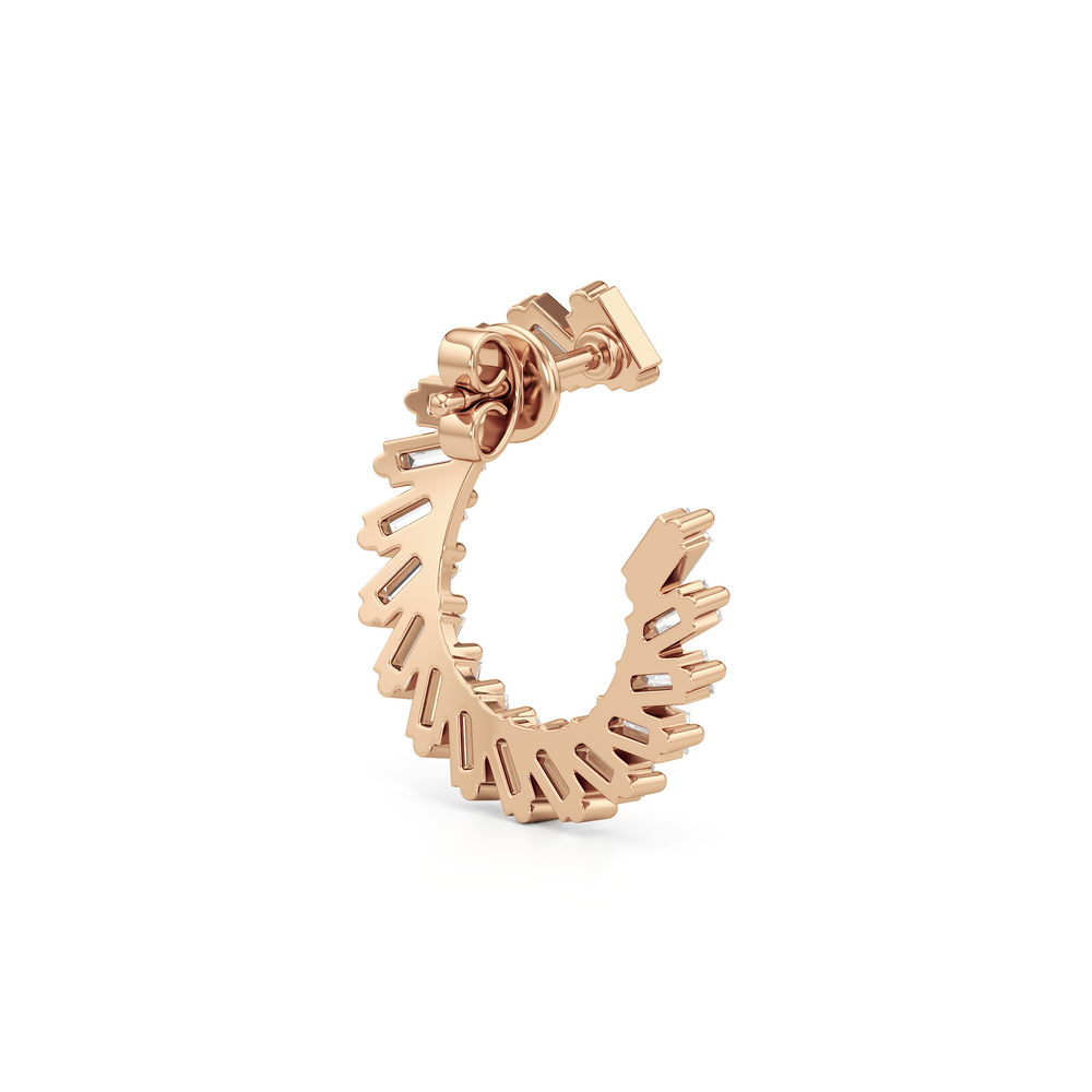 The June Hoops with 14KT Rose Gold / Lab / 2 Cut Diamond in 14KT Rose Gold / Lab / 2 view 5
