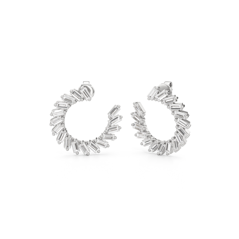 The June Hoops with 14KT White Gold / Lab / 2 Cut Diamond in 14KT White Gold / Lab / 2 view 1
