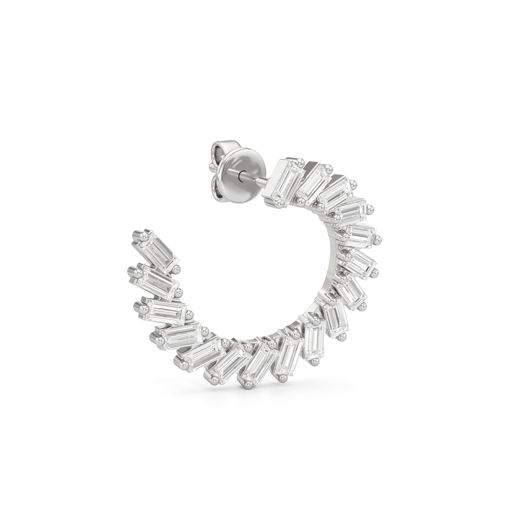 The June Hoops with 14KT White Gold / Lab / 2 Cut Diamond in 14KT White Gold / Lab / 2 view 4
