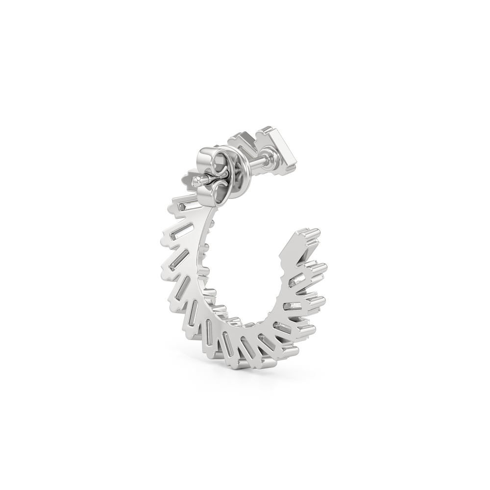 The June Hoops with 14KT White Gold / Lab / 2 Cut Diamond in 14KT White Gold / Lab / 2 view 5
