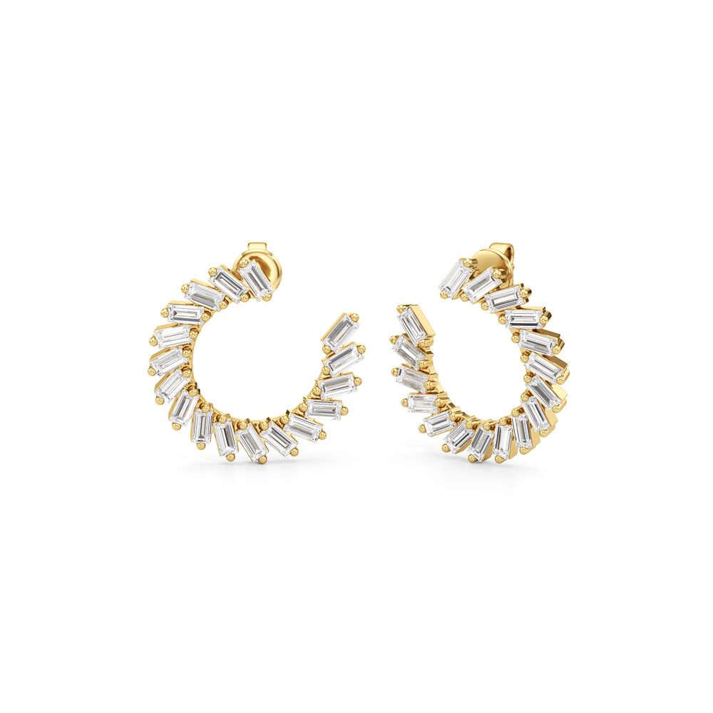 The June Hoops with 14KT Yellow Gold / Lab / 2 Cut Diamond in 14KT Yellow Gold / Lab / 2 view 1
