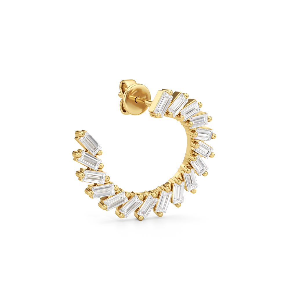 The June Hoops with 14KT Yellow Gold / Lab / 2 Cut Diamond in 14KT Yellow Gold / Lab / 2 view 4
