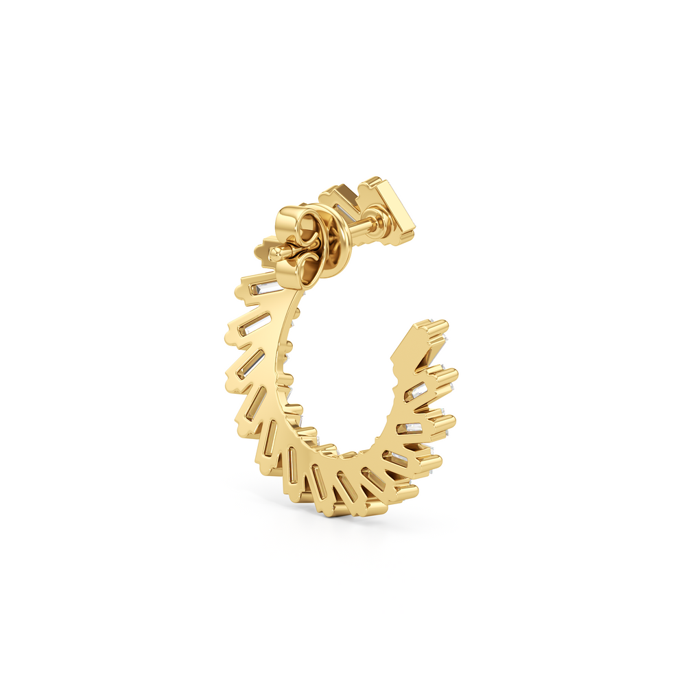 The June Hoops with 14KT Yellow Gold / Lab / 2 Cut Diamond in 14KT Yellow Gold / Lab / 2 view 5
