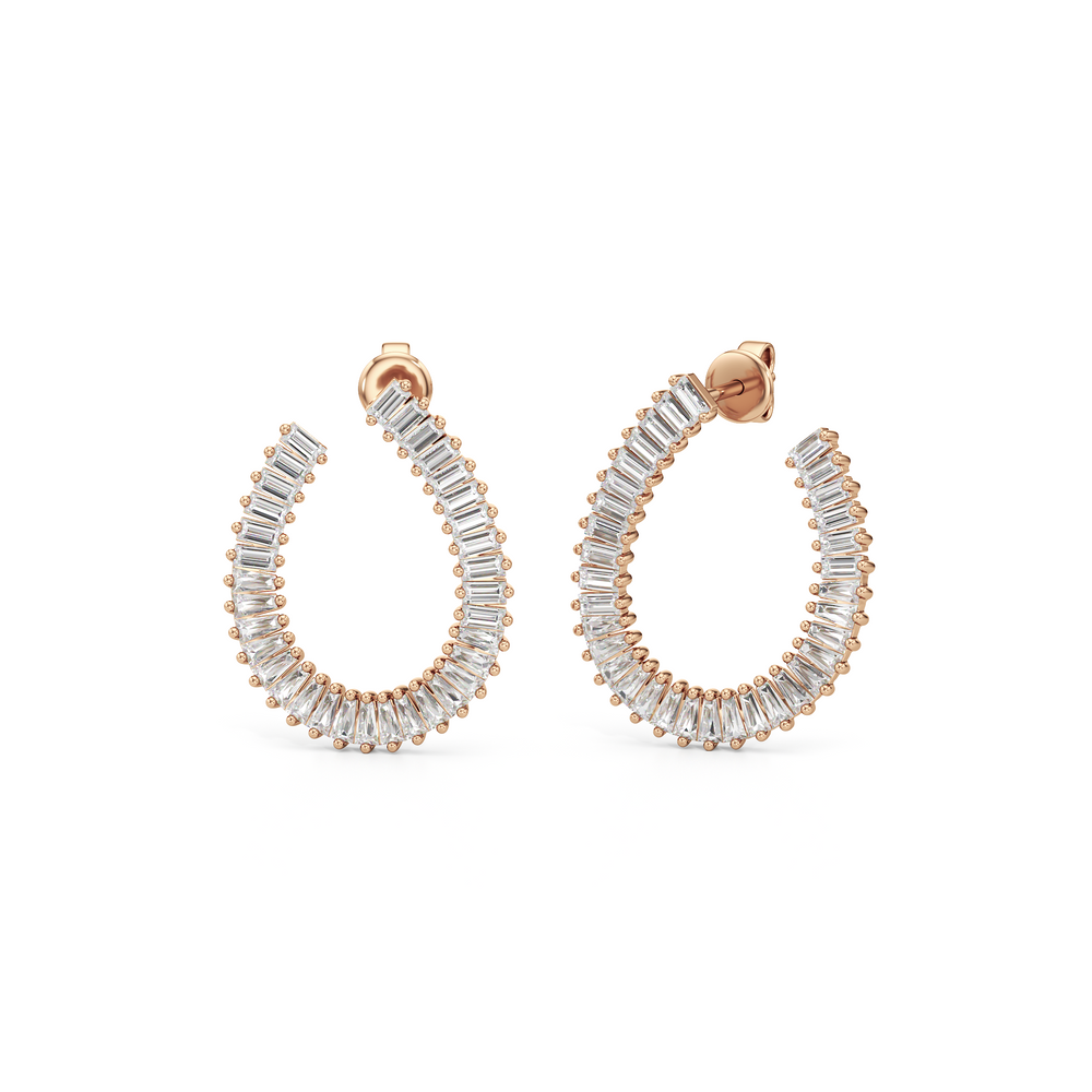 The Iris Hoops with 14KT Rose Gold / Lab / 2 Cut Diamond in 14KT Rose Gold / Lab / 2 view 1
