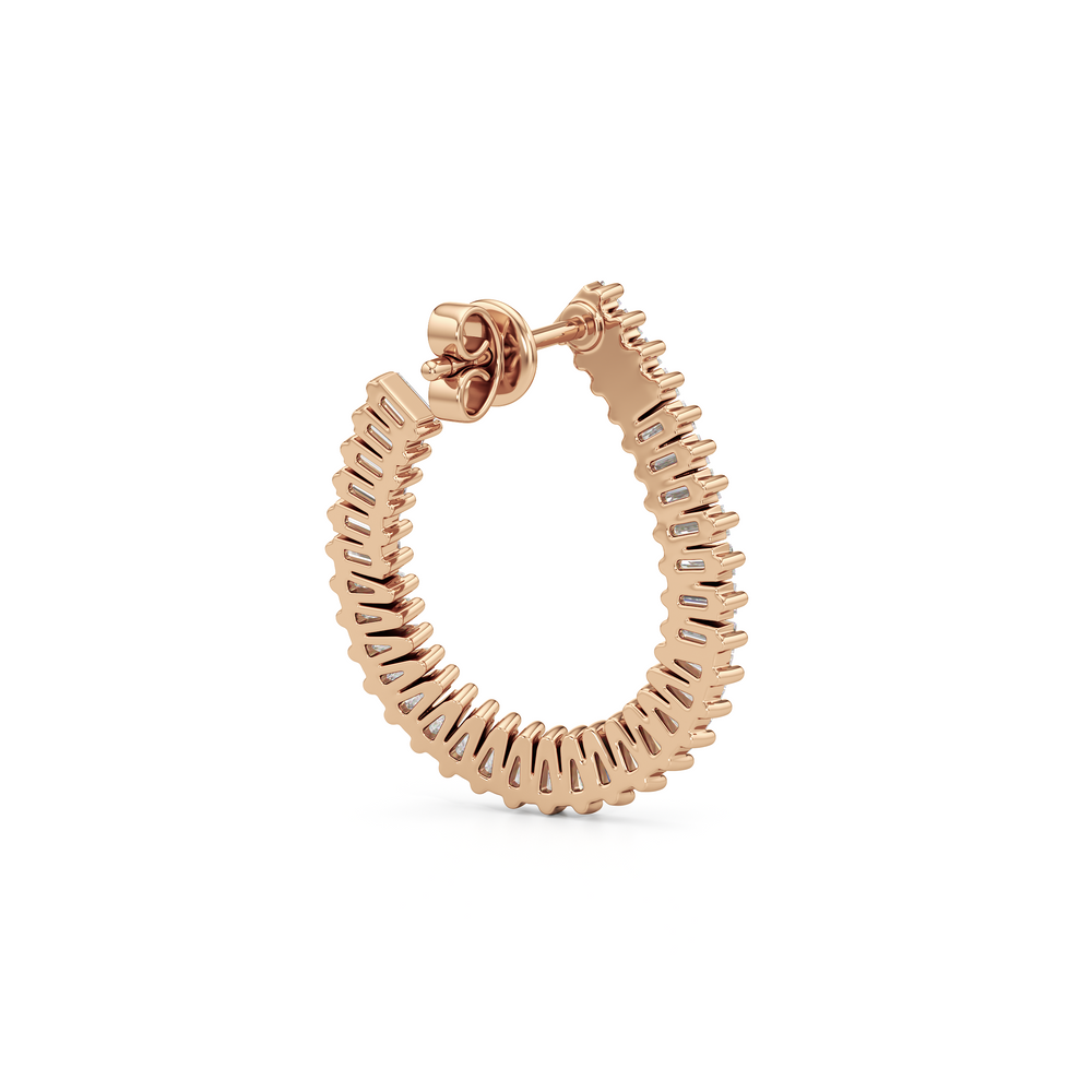 The Iris Hoops with 14KT Rose Gold / Lab / 2 Cut Diamond in 14KT Rose Gold / Lab / 2 view 5
