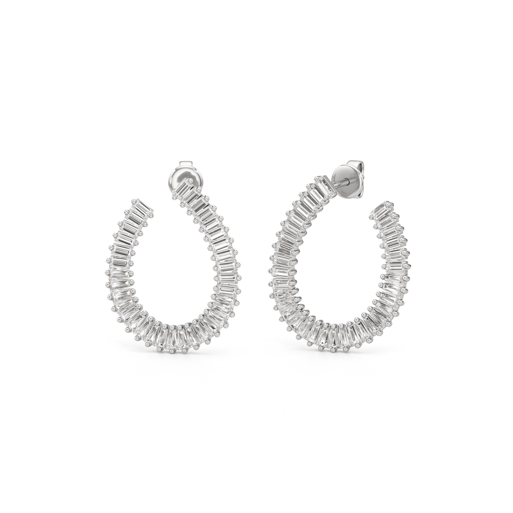 The Iris Hoops with 14KT White Gold / Lab / 2 Cut Diamond in 14KT White Gold / Lab / 2 view 1

