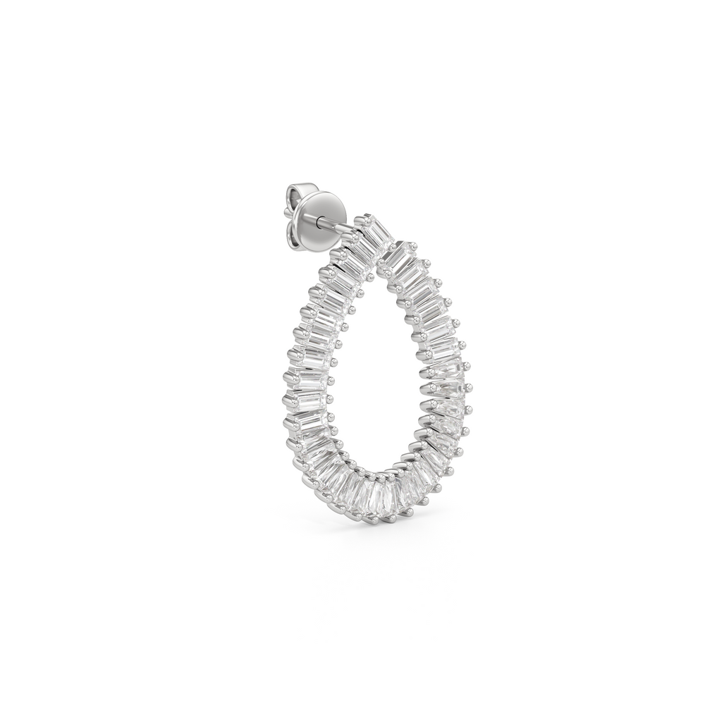 The Iris Hoops with 14KT White Gold / Lab / 2 Cut Diamond in 14KT White Gold / Lab / 2 view 4
