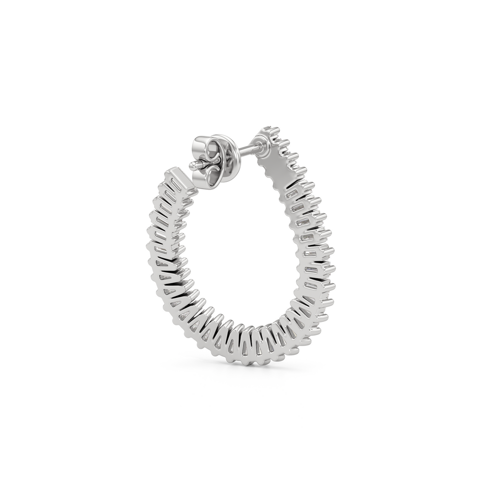 The Iris Hoops with 14KT White Gold / Lab / 2 Cut Diamond in 14KT White Gold / Lab / 2 view 5
