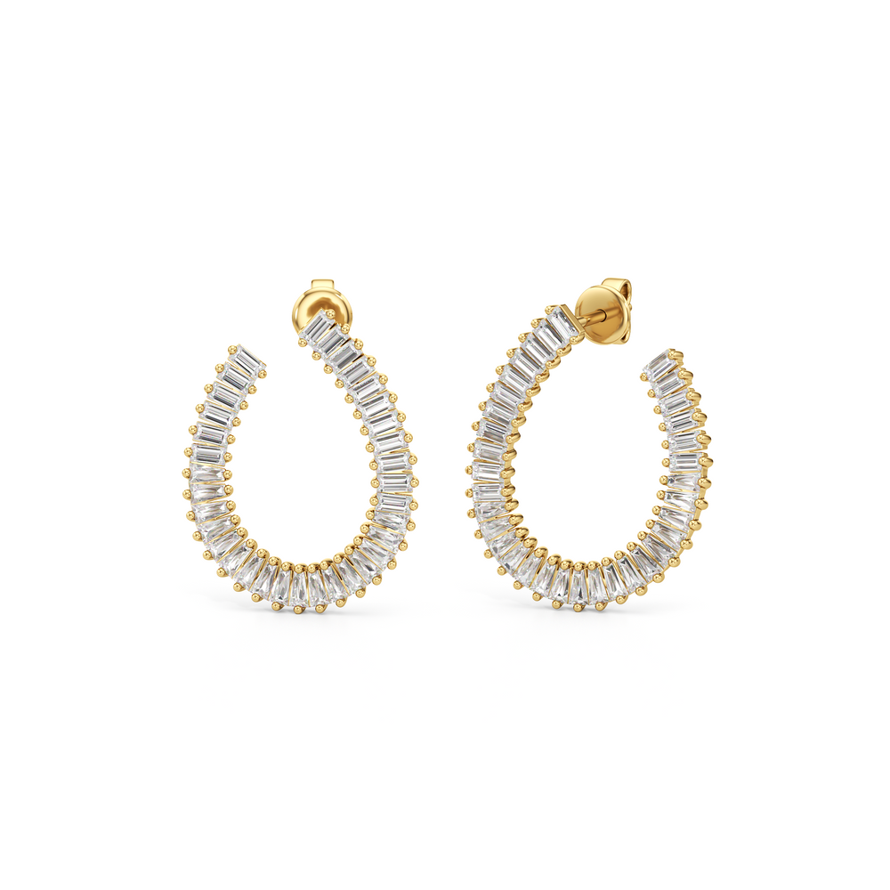 The Iris Hoops with 14KT Yellow Gold / Lab / 2 Cut Diamond in 14KT Yellow Gold / Lab / 2 view 1
