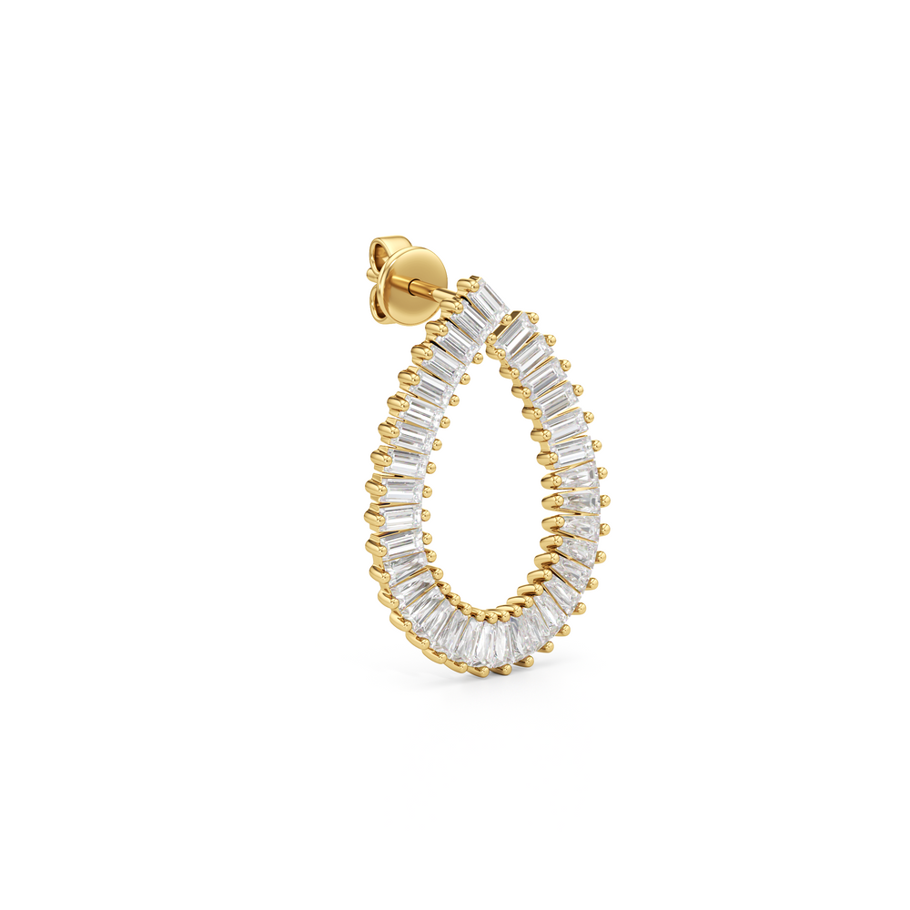 The Iris Hoops with 14KT Yellow Gold / Lab / 2 Cut Diamond in 14KT Yellow Gold / Lab / 2 view 4
