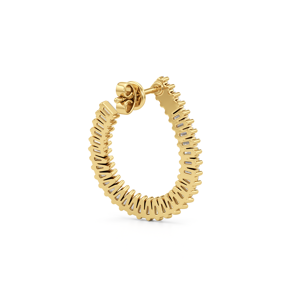 The Iris Hoops with 14KT Yellow Gold / Lab / 2 Cut Diamond in 14KT Yellow Gold / Lab / 2 view 5
