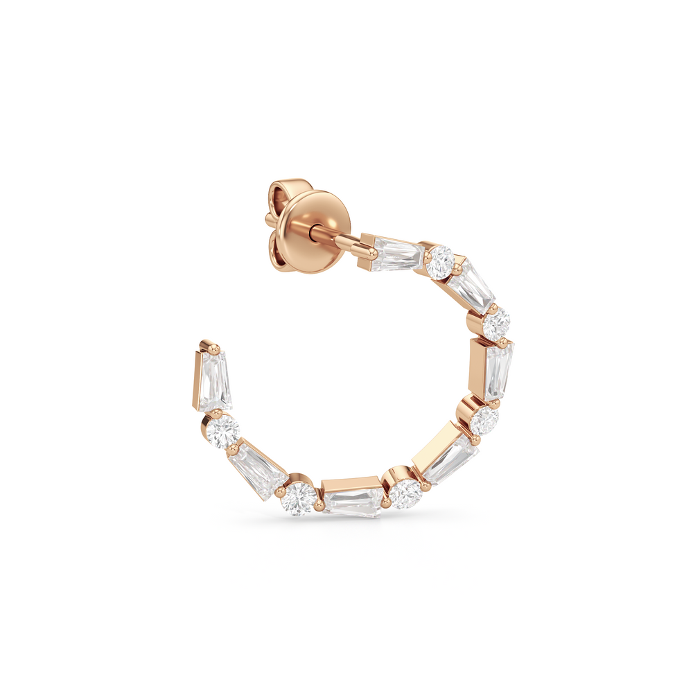 The Juliet Hoops with 14KT Rose Gold / Lab / 1 Cut Diamond in 14KT Rose Gold / Lab / 1 view 4
