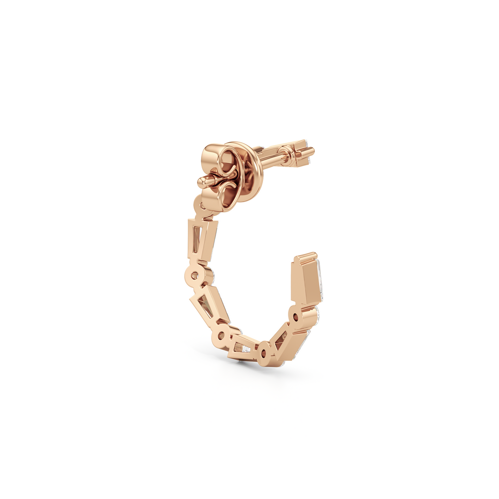 The Juliet Hoops with 14KT Rose Gold / Lab / 1 Cut Diamond in 14KT Rose Gold / Lab / 1 view 5

