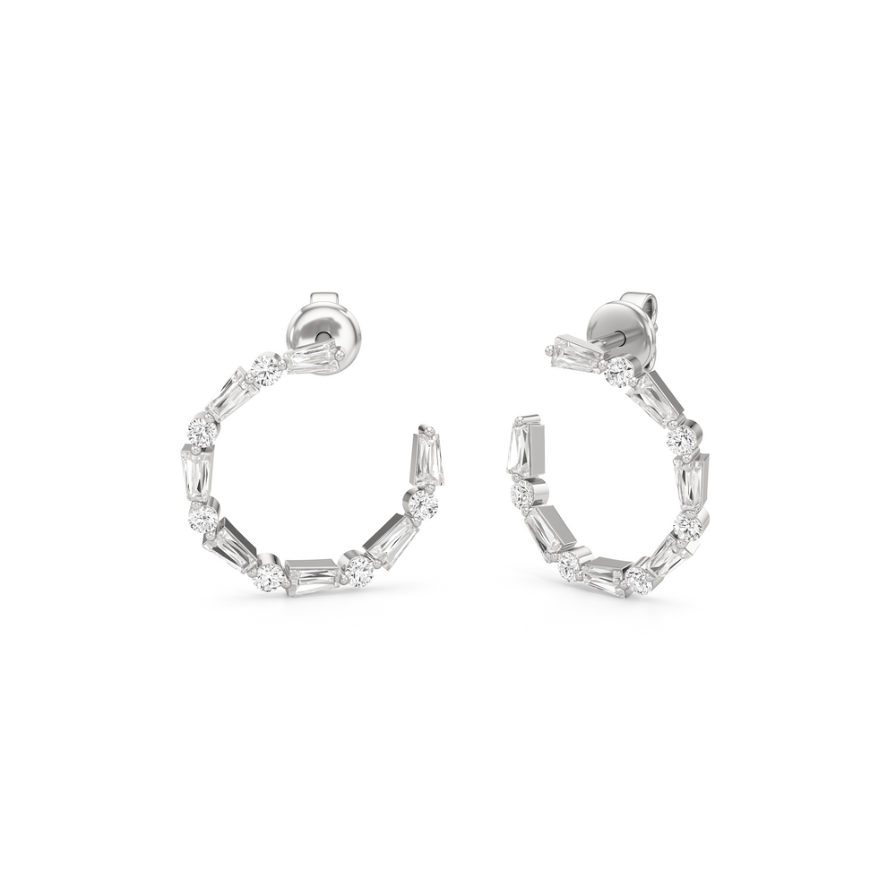 The Juliet Hoops with 14KT White Gold / Lab / 1 Cut Diamond in 14KT White Gold / Lab / 1 view 1
