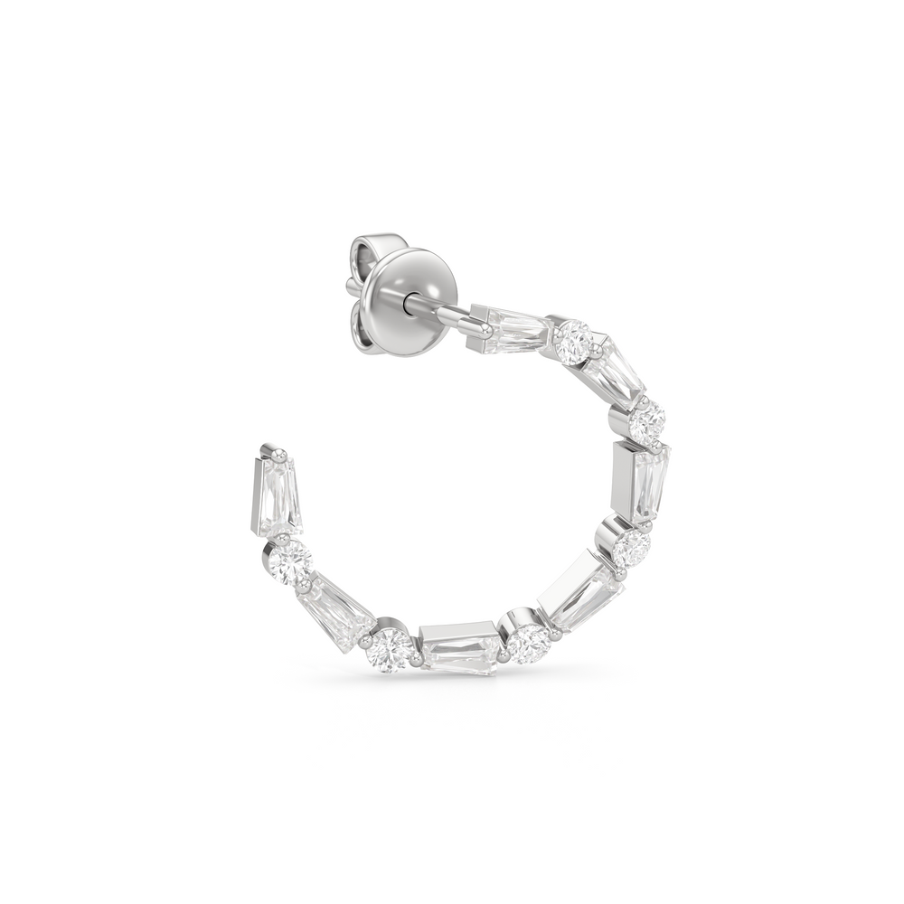 The Juliet Hoops with 14KT White Gold / Lab / 1 Cut Diamond in 14KT White Gold / Lab / 1 view 4
