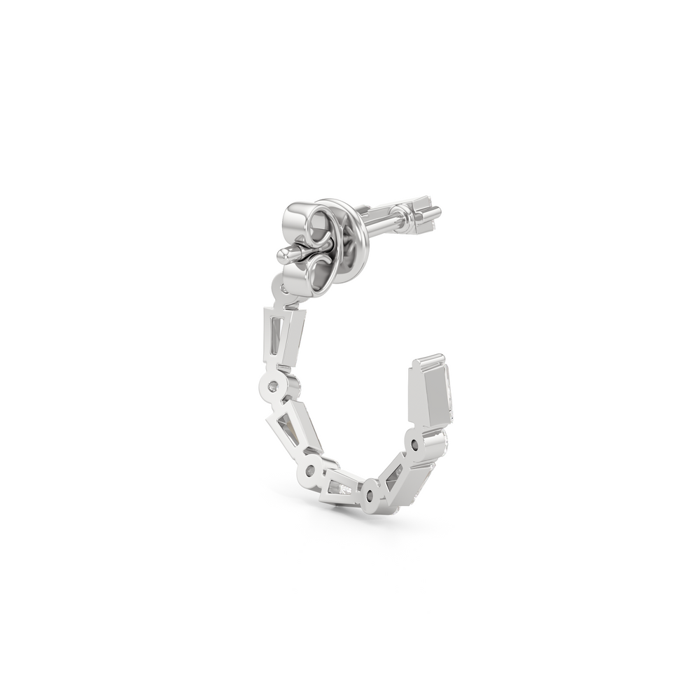 The Juliet Hoops with 14KT White Gold / Lab / 1 Cut Diamond in 14KT White Gold / Lab / 1 view 5

