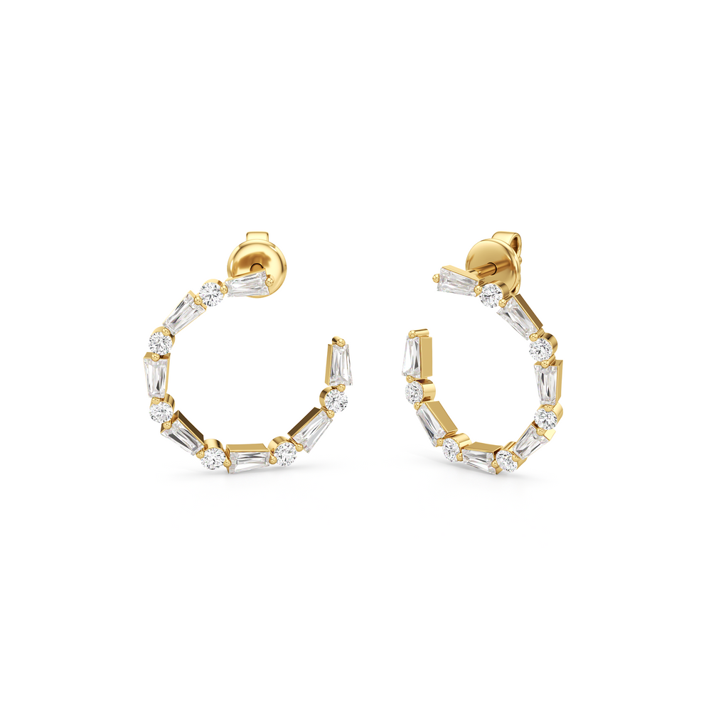 The Juliet Hoops with 14KT Yellow Gold / Lab / 1 Cut Diamond in 14KT Yellow Gold / Lab / 1 view 1

