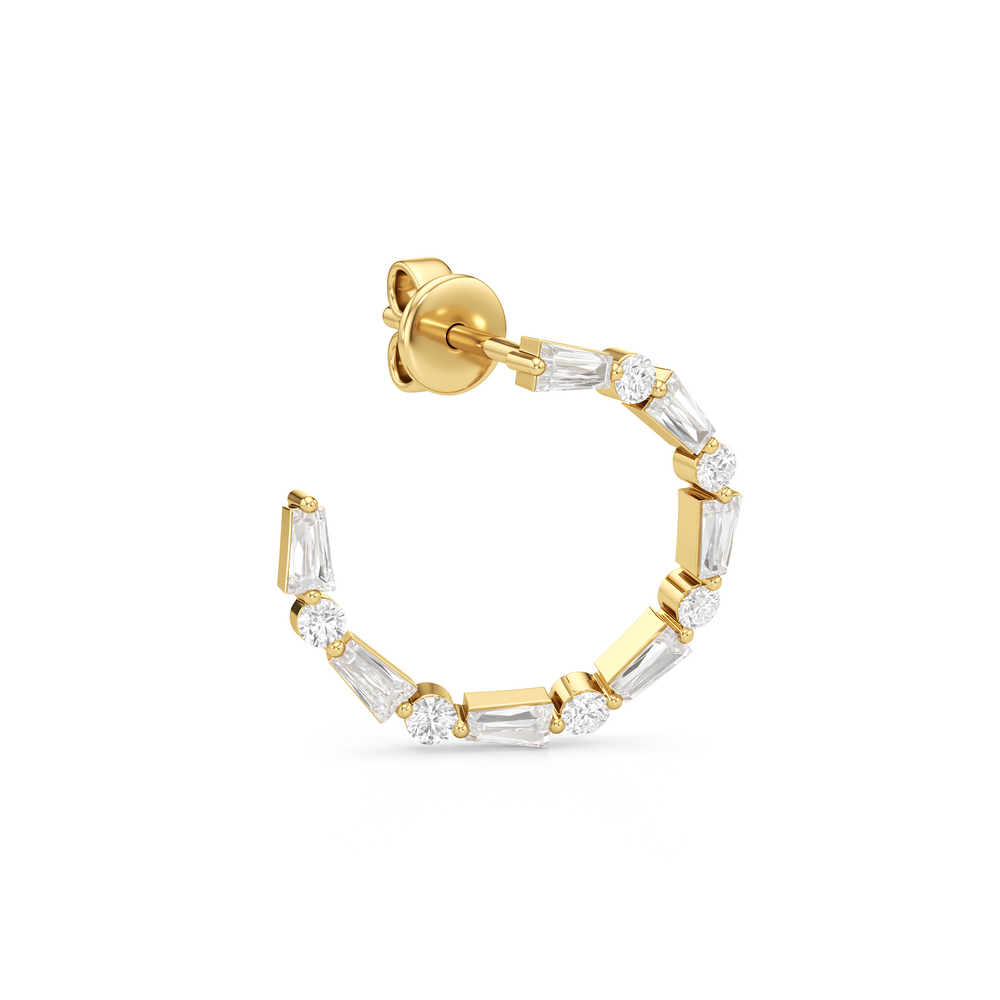 The Juliet Hoops with 14KT Yellow Gold / Lab / 1 Cut Diamond in 14KT Yellow Gold / Lab / 1 view 4
