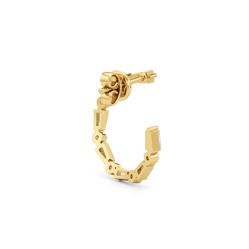 The Juliet Hoops with 14KT Yellow Gold / Lab / 1 Cut Diamond in 14KT Yellow Gold / Lab / 1 view 5
