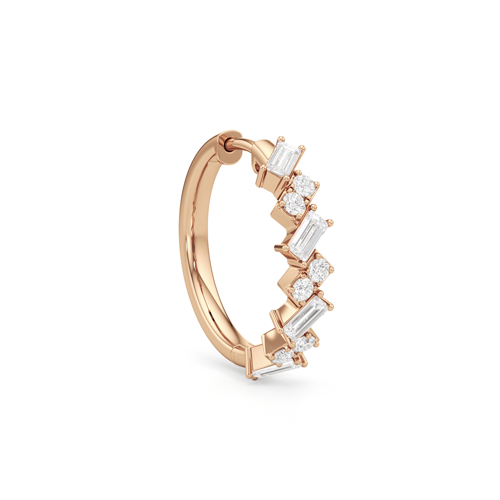The Demi Hoops with 14KT Rose Gold / Lab / 1 Cut Diamond in 14KT Rose Gold / Lab / 1 view 4

