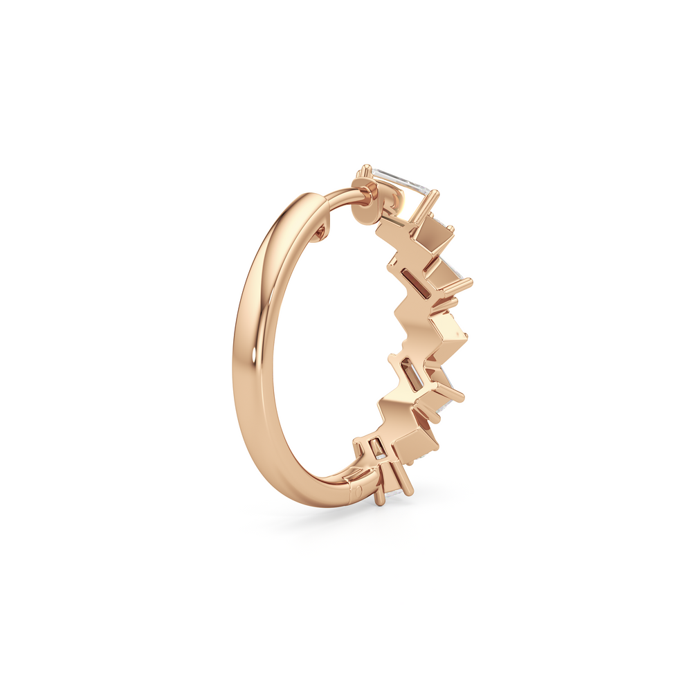 The Demi Hoops with 14KT Rose Gold / Lab / 1 Cut Diamond in 14KT Rose Gold / Lab / 1 view 5
