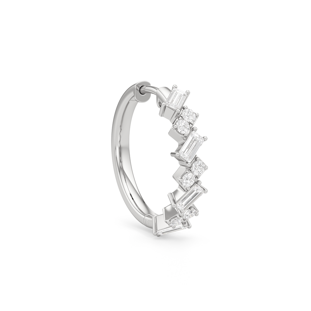The Demi Hoops with 14KT White Gold / Lab / 1 Cut Diamond in 14KT White Gold / Lab / 1 view 4
