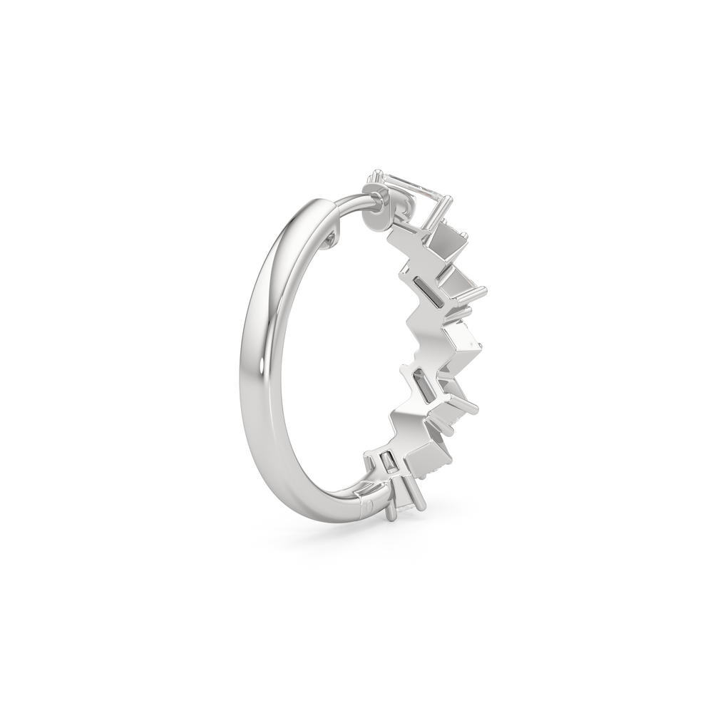 The Demi Hoops with 14KT White Gold / Lab / 1 Cut Diamond in 14KT White Gold / Lab / 1 view 5
