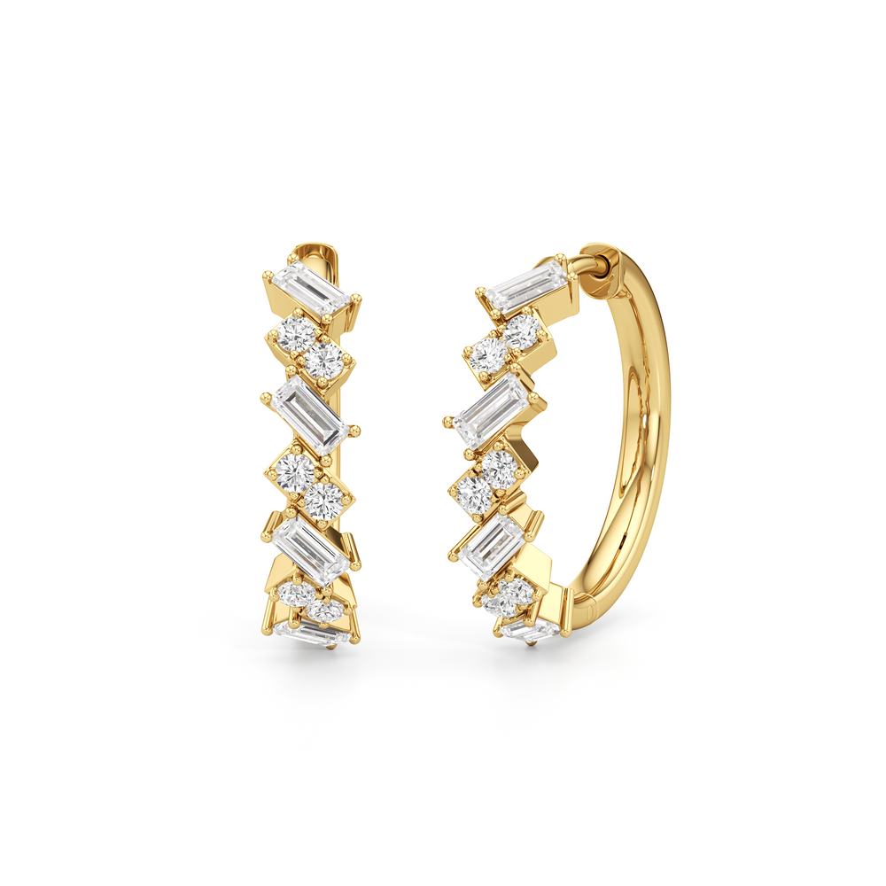 The Demi Hoops with 14KT Yellow Gold / Lab / 1 Cut Diamond in 14KT Yellow Gold / Lab / 1 view 1
