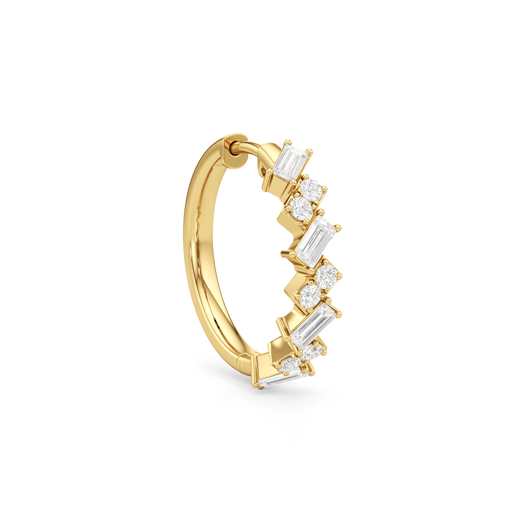 The Demi Hoops with 14KT Yellow Gold / Lab / 1 Cut Diamond in 14KT Yellow Gold / Lab / 1 view 4
