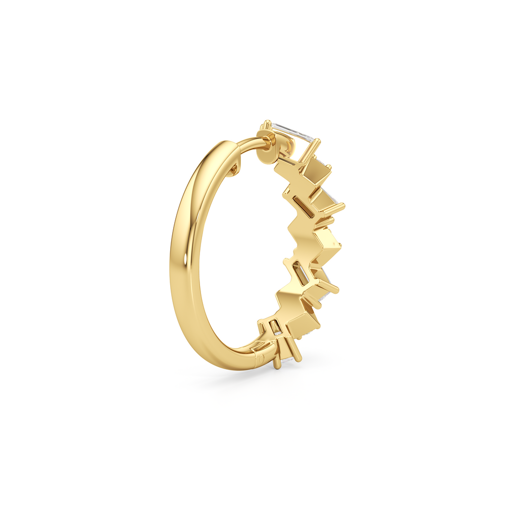 The Demi Hoops with 14KT Yellow Gold / Lab / 1 Cut Diamond in 14KT Yellow Gold / Lab / 1 view 5
