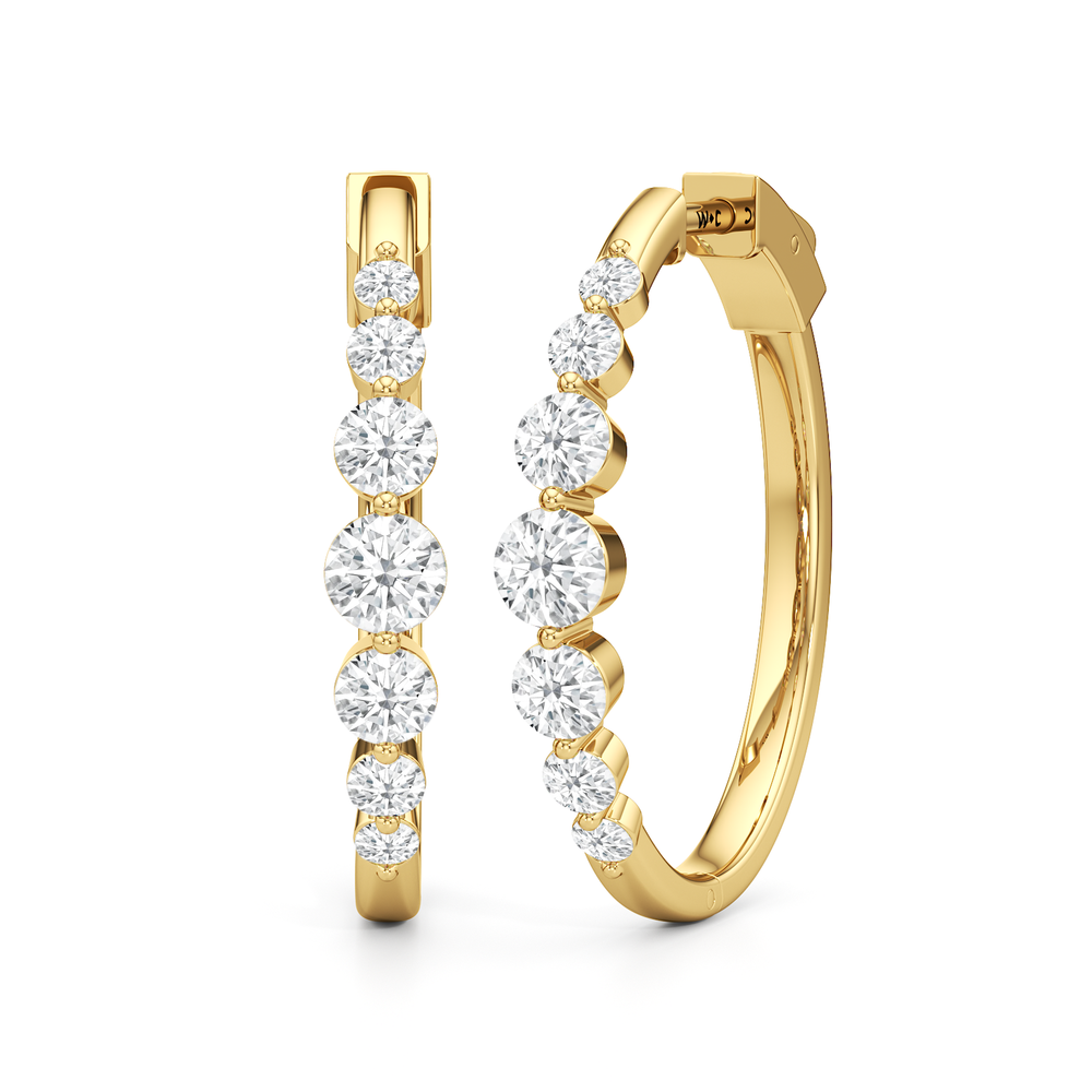 The Celine Hoops with 14KT Yellow Gold / Lab / 4 Cut Diamond in 14KT Yellow Gold / Lab / 4 view 1

