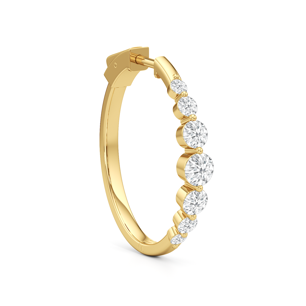 The Celine Hoops with 14KT Yellow Gold / Lab / 4 Cut Diamond in 14KT Yellow Gold / Lab / 4 view 5
