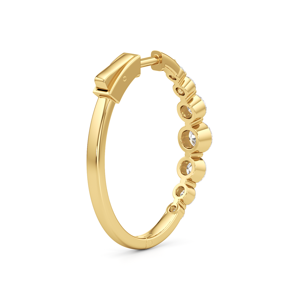 The Celine Hoops with 14KT Yellow Gold / Lab / 4 Cut Diamond in 14KT Yellow Gold / Lab / 4 view 4
