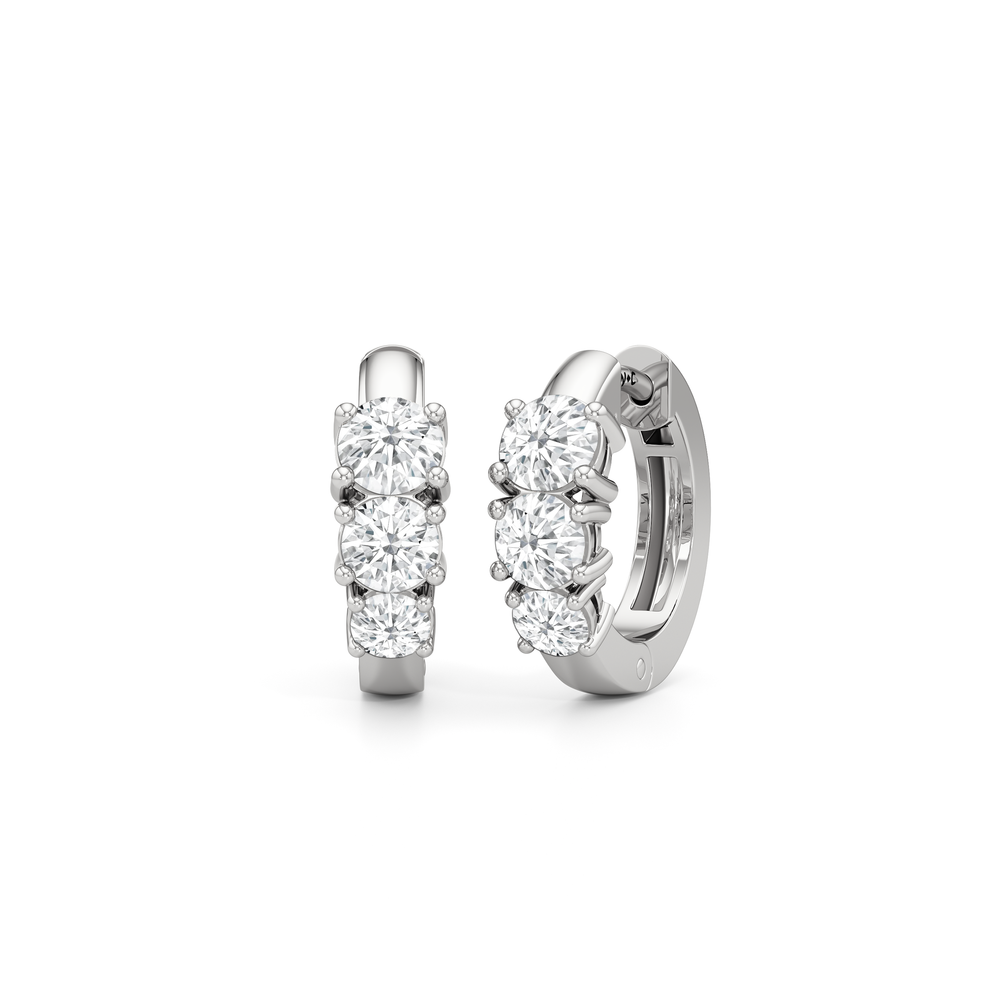 The Josie Huggies with 14KT White Gold / Lab / 1 1/2 Cut Diamond in 14KT White Gold / Lab / 1 1/2 view 1
