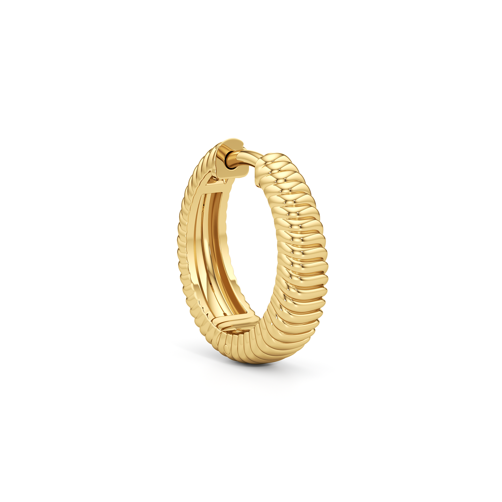 The Sofia Sculptural Hoops with 18K Yellow Gold Vermeil / Lab Cut Diamond in 14KT 18K Yellow Gold Vermeil / Lab view 5
