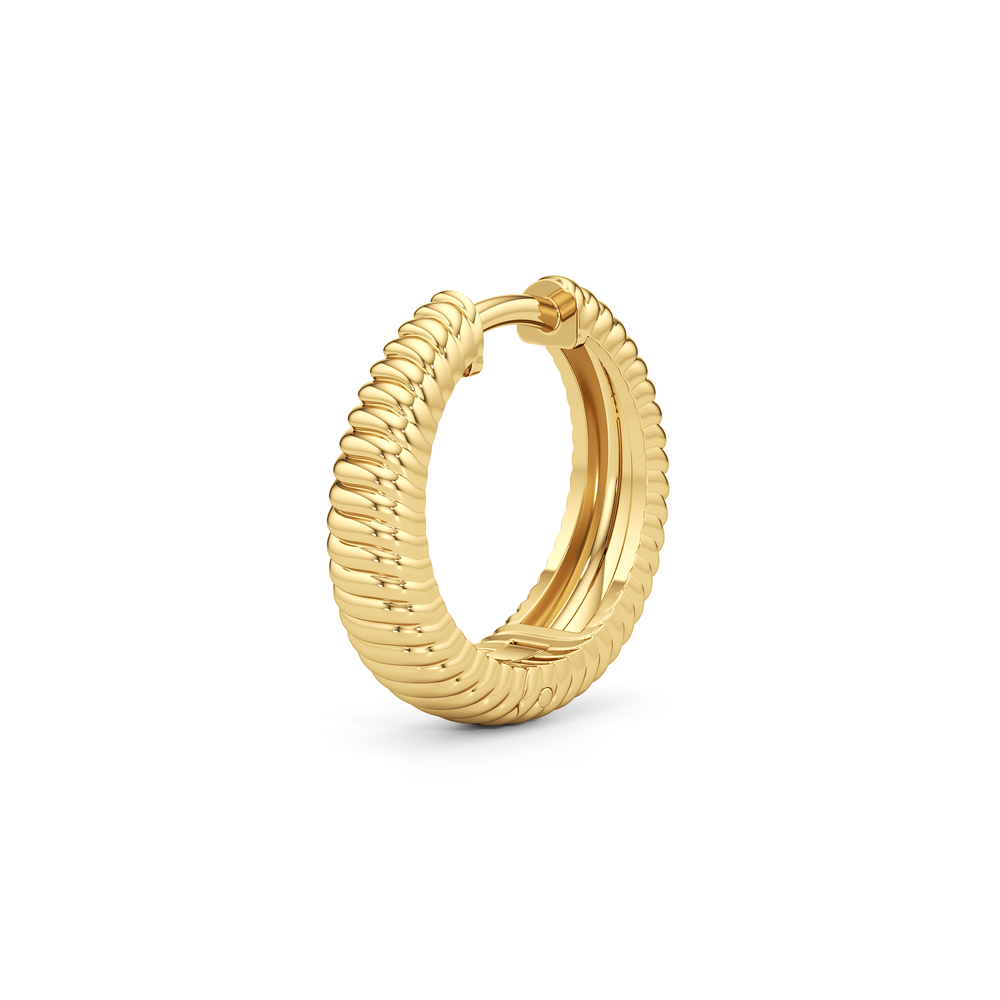 The Sofia Sculptural Hoops with 18K Yellow Gold Vermeil / Lab Cut Diamond in 14KT 18K Yellow Gold Vermeil / Lab view 4
