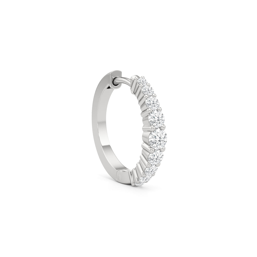 The Danielle Hoops with 14KT White Gold / Lab / 3/4 Cut Diamond in 14KT White Gold / Lab / 3/4 view 4
