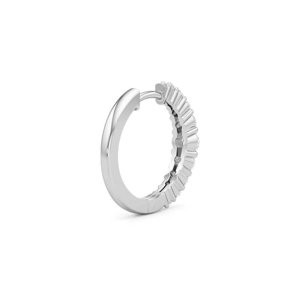 The Danielle Hoops with 14KT White Gold / Lab / 3/4 Cut Diamond in 14KT White Gold / Lab / 3/4 view 5
