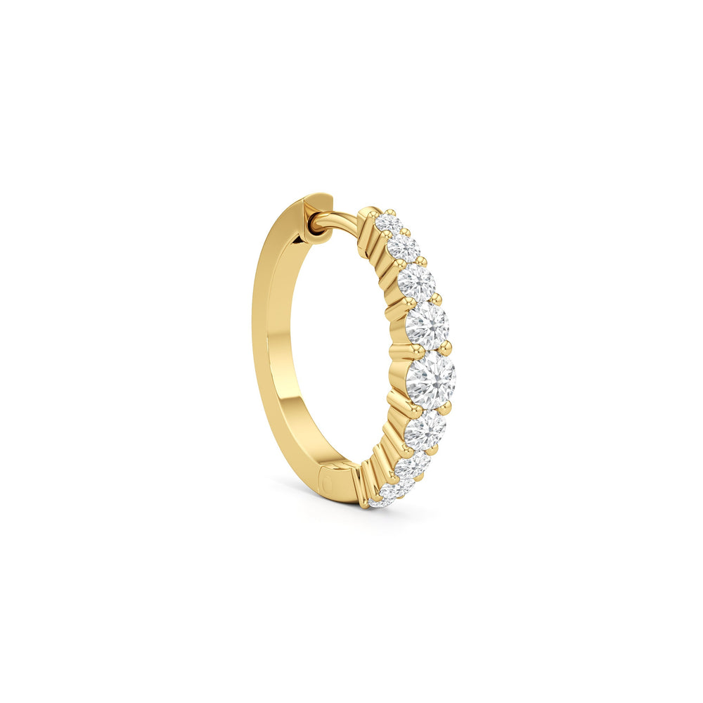The Danielle Hoops with 14KT Yellow Gold / Lab / 3/4 Cut Diamond in 14KT Yellow Gold / Lab / 3/4 view 4
