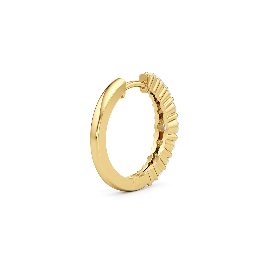 The Danielle Hoops with 14KT Yellow Gold / Lab / 3/4 Cut Diamond in 14KT Yellow Gold / Lab / 3/4 view 5
