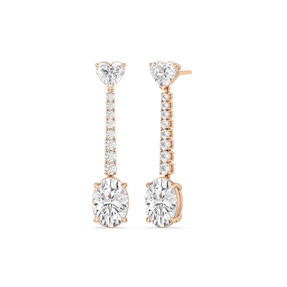 The Sisley Reserve Earrings with 18KT Rose Gold / Lab / 1/10 Cut Diamond in 14KT Rose Gold / Lab / 1/10 view 1
